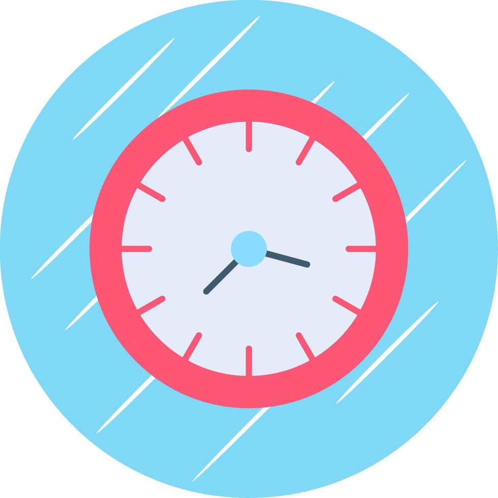 reloj plano azul circulo icono vector