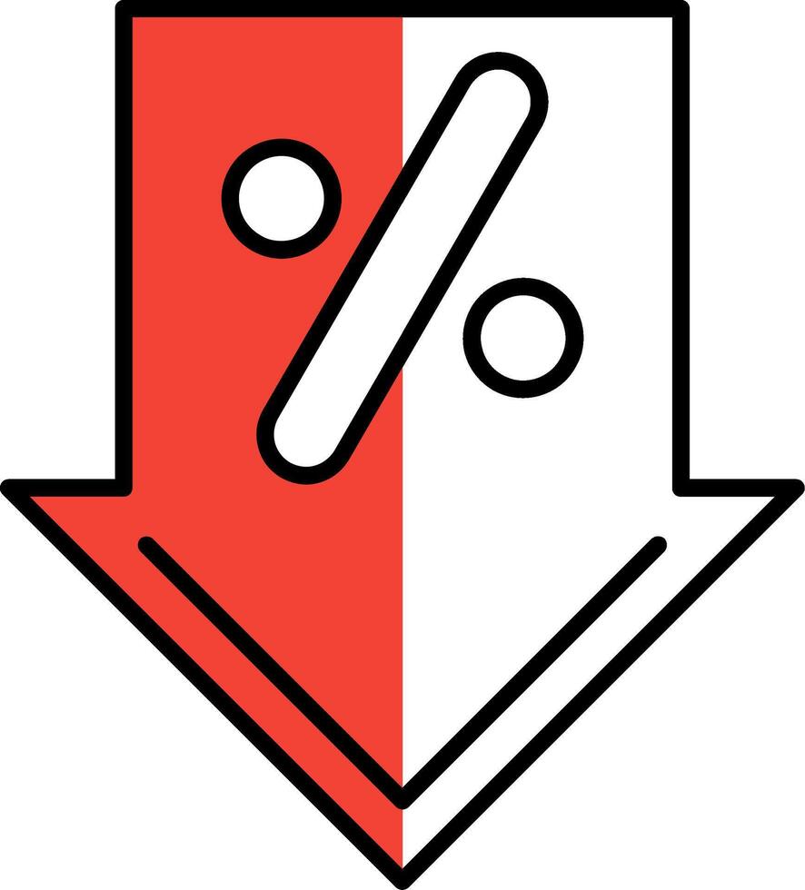 Discount Filled Half Cut Icon vector