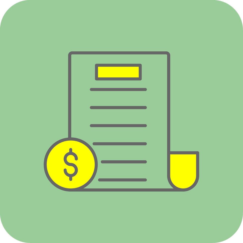 Bill Filled Yellow Icon vector