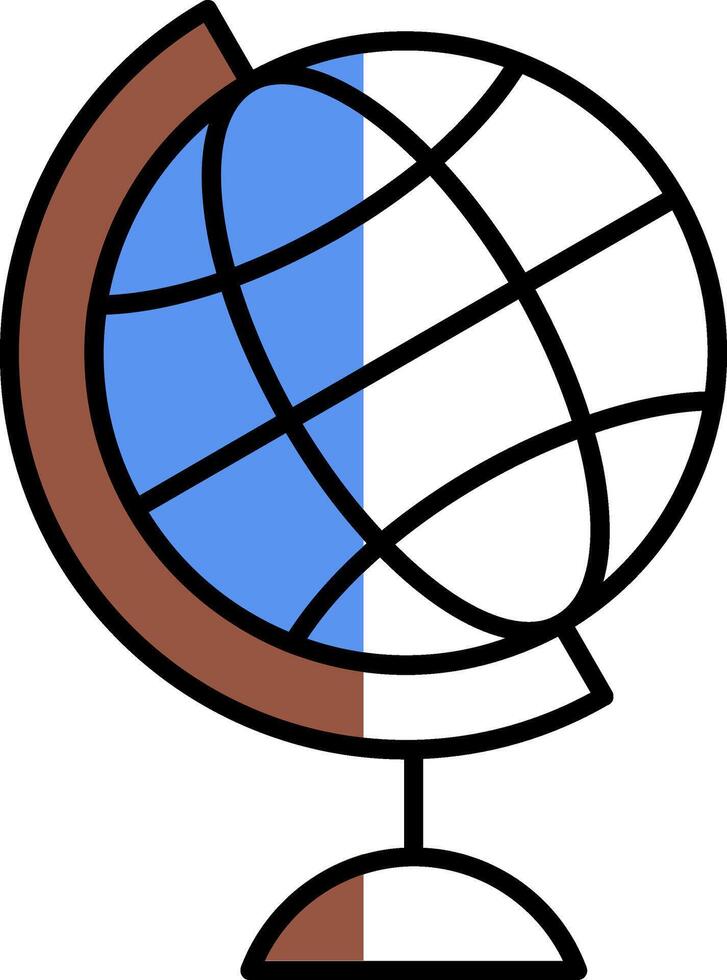 Globe Filled Half Cut Icon vector