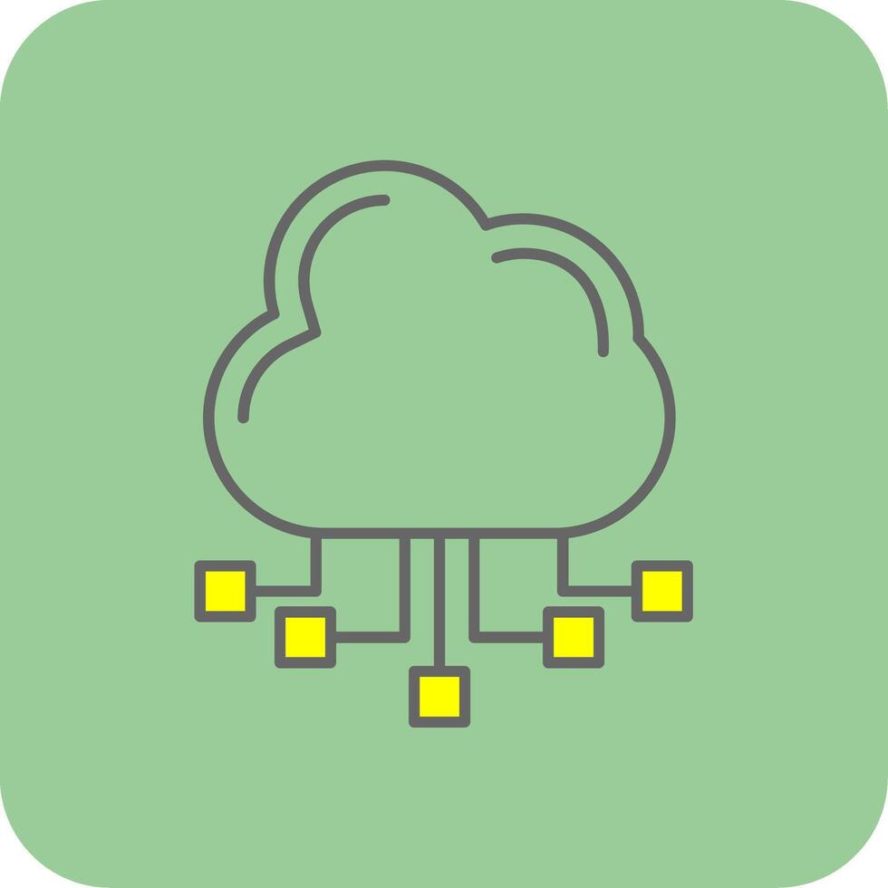Cloud Server Filled Yellow Icon vector