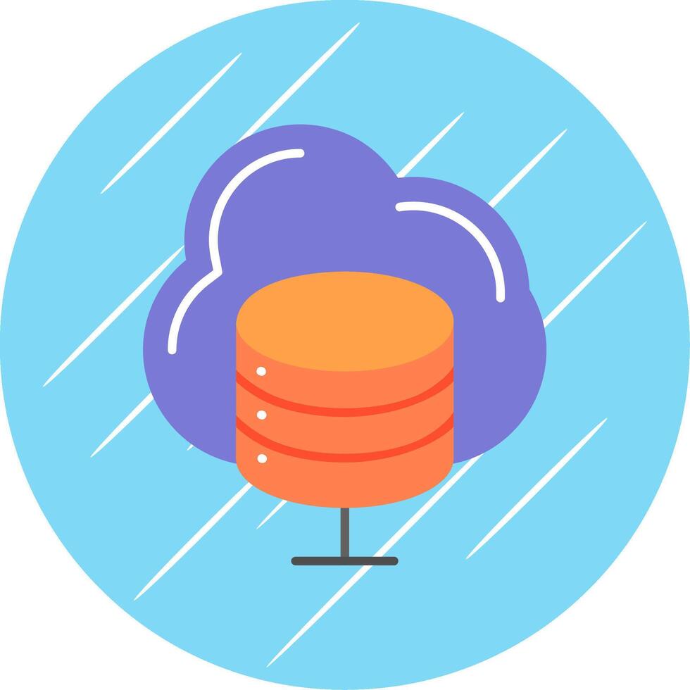 Cloud Server Flat Blue Circle Icon vector