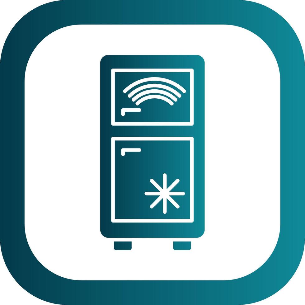 Smart Refrigerator Glyph Gradient Round Corner Icon vector