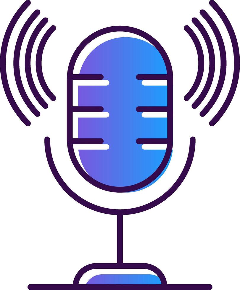 Microphone Gradient Filled Icon vector