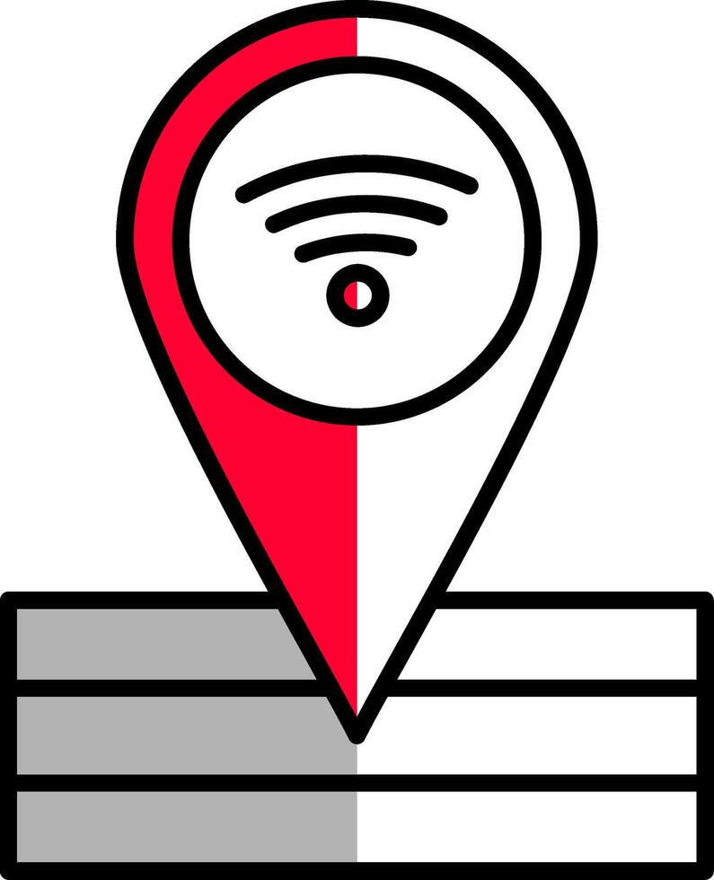 Place Filled Half Cut Icon vector