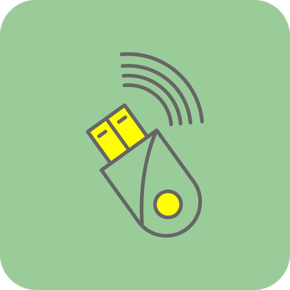 Usb Modem Filled Yellow Icon vector