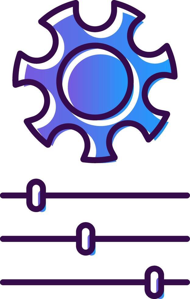 Gear Gradient Filled Icon vector