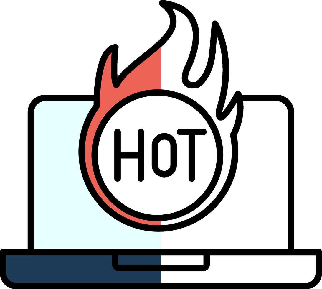 Hot Filled Half Cut Icon vector