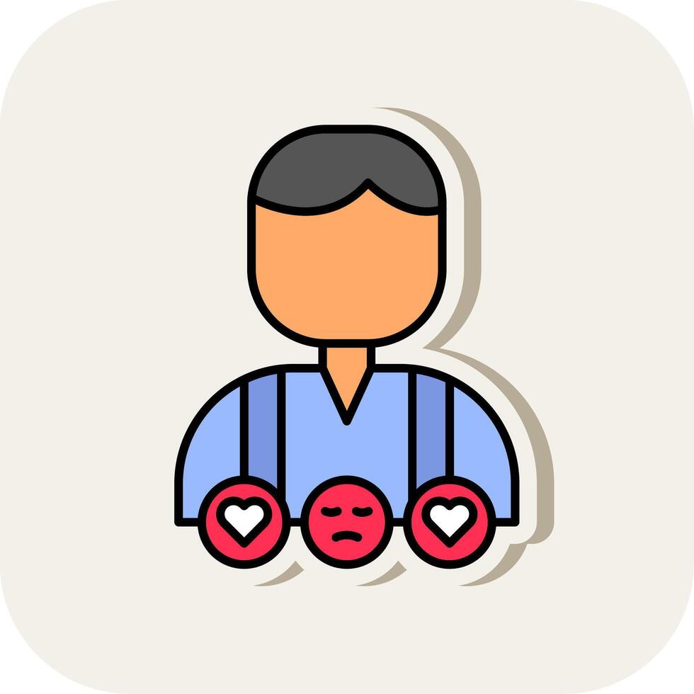Customer Review Line Filled White Shadow Icon vector