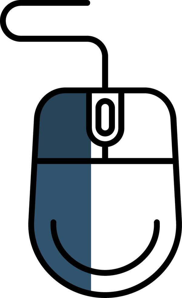 Mouse Filled Half Cut Icon vector