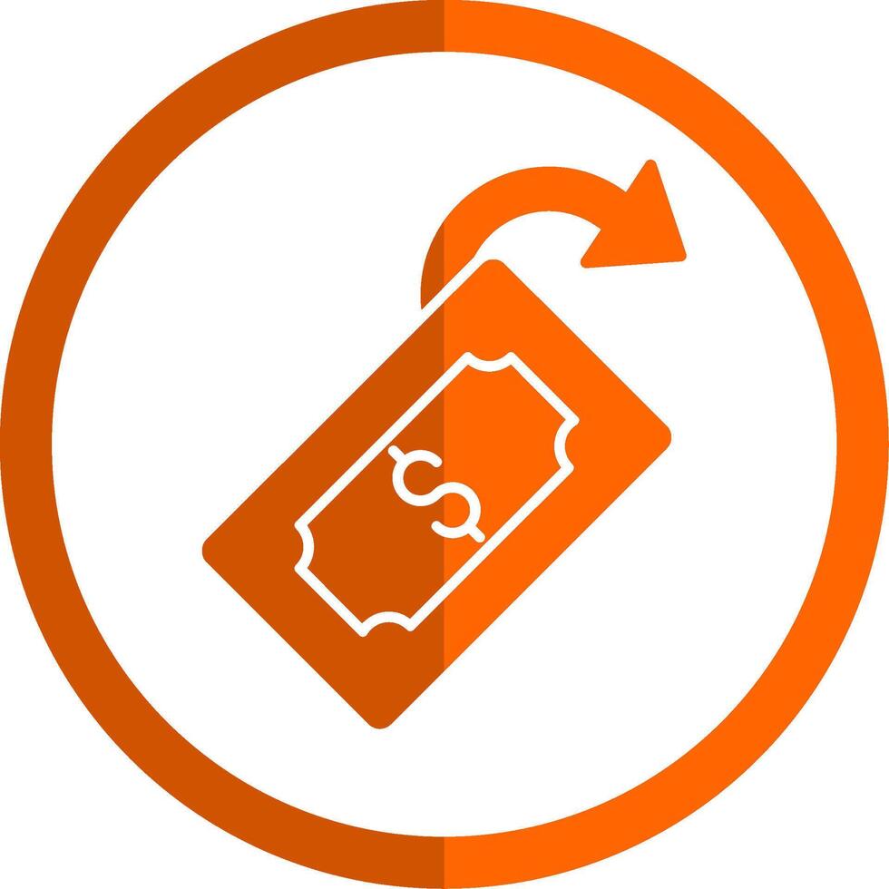 cashback Glyph Orange Circle Icon vector
