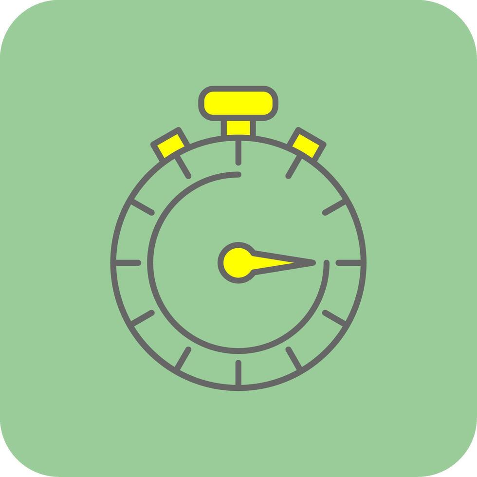 Stopwatch Filled Yellow Icon vector