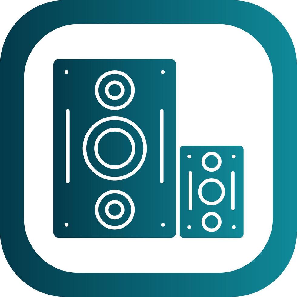 Speaker Glyph Gradient Round Corner Icon vector