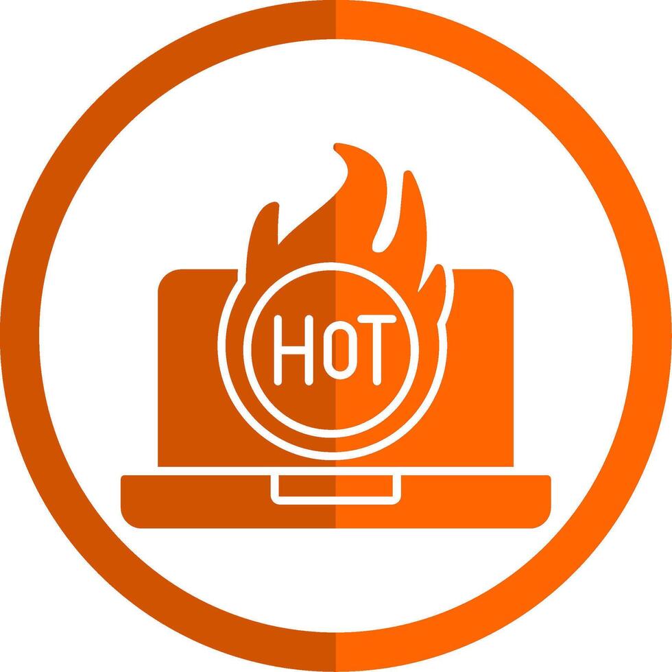 Hot Glyph Orange Circle Icon vector