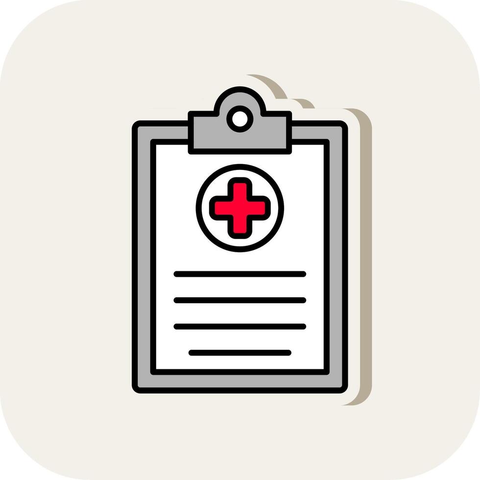 Clipboard Line Filled White Shadow Icon vector