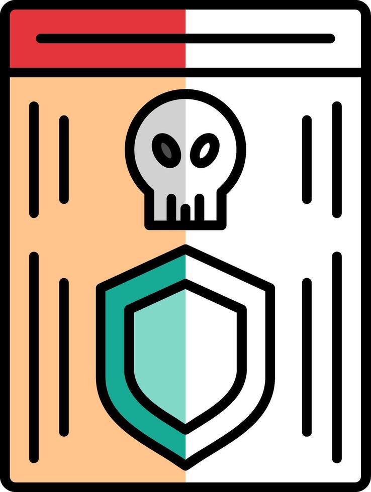 Shield Filled Half Cut Icon vector
