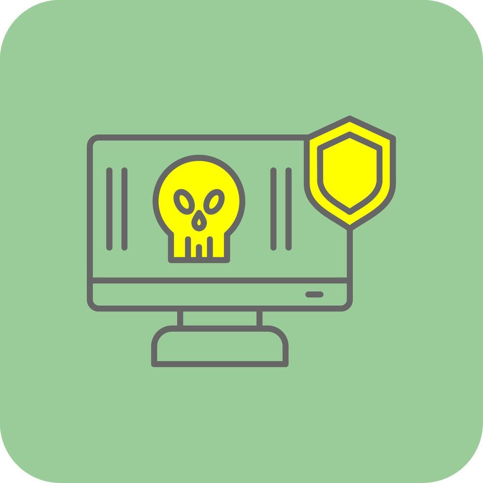 antivirus lleno amarillo icono vector