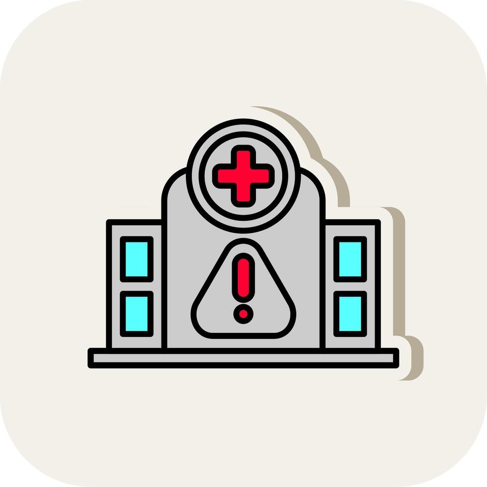 Alert Line Filled White Shadow Icon vector