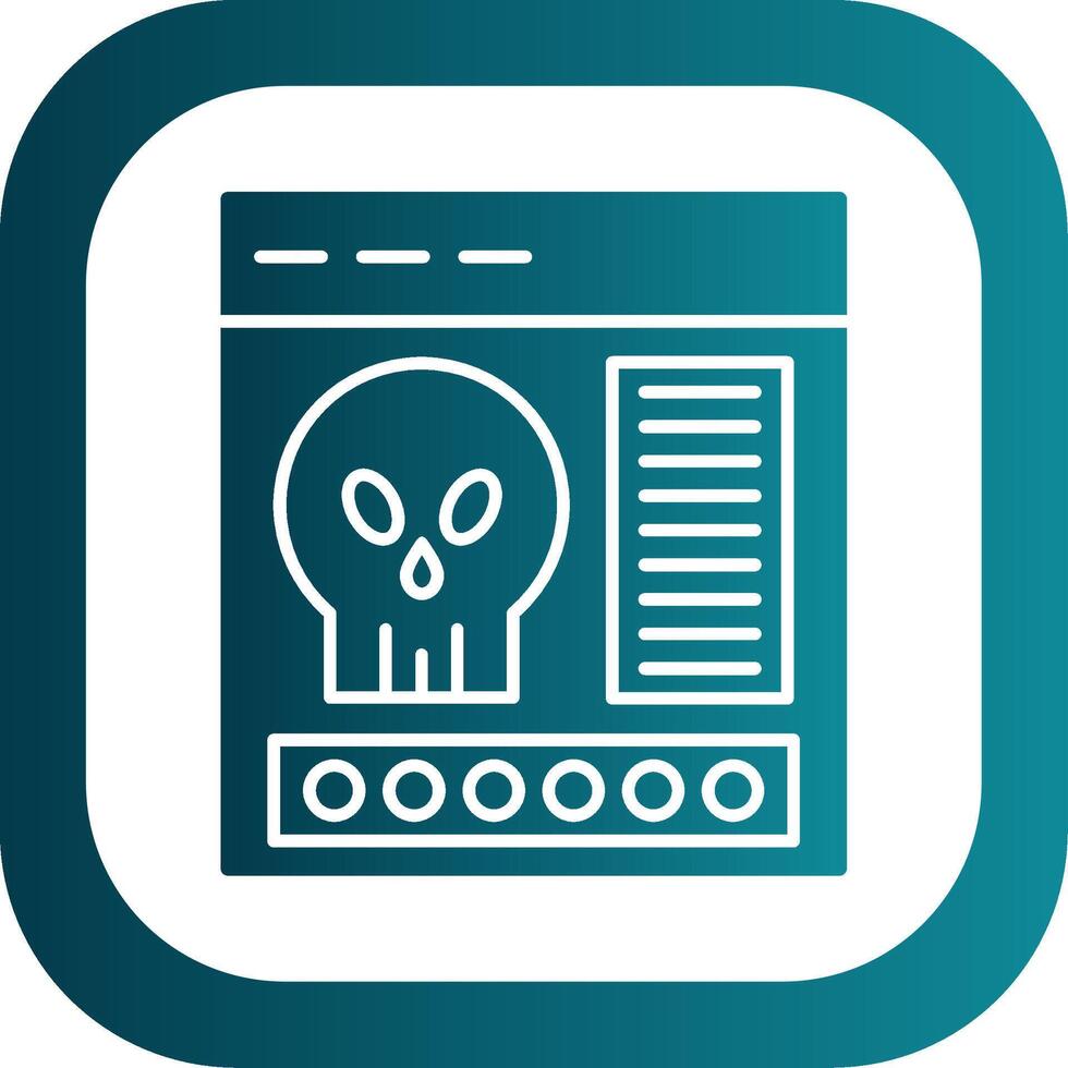 Malware Glyph Gradient Round Corner Icon vector