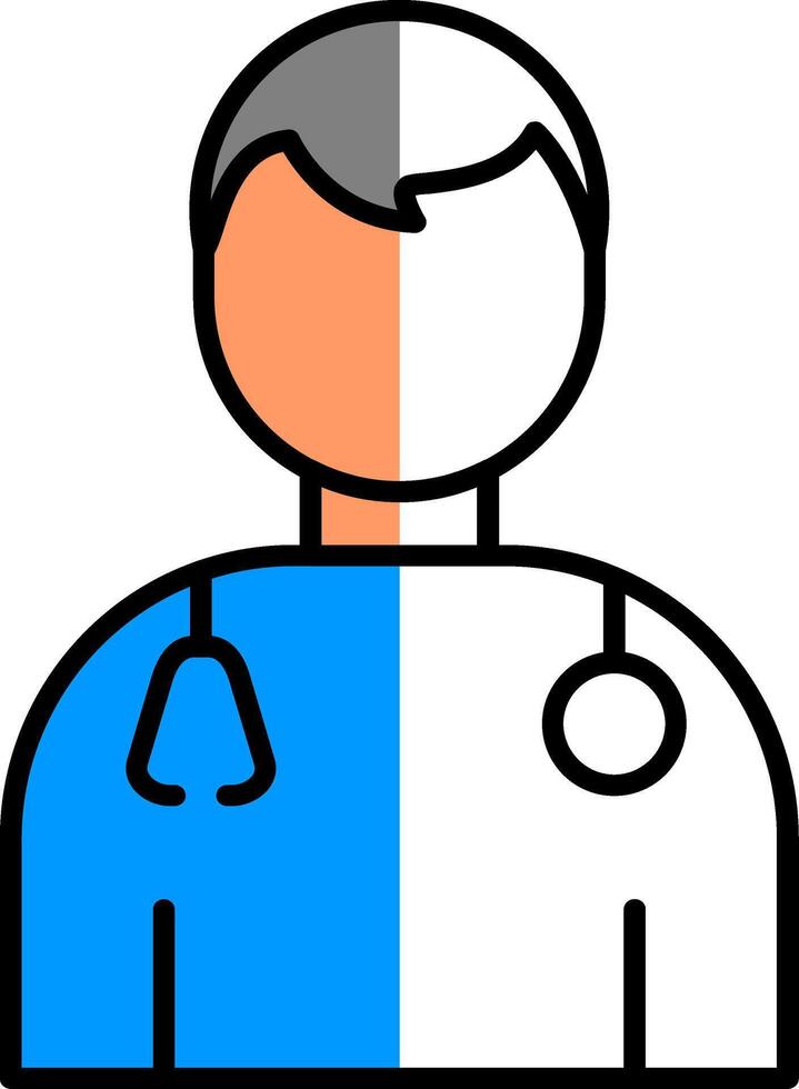 Doctor Filled Half Cut Icon vector