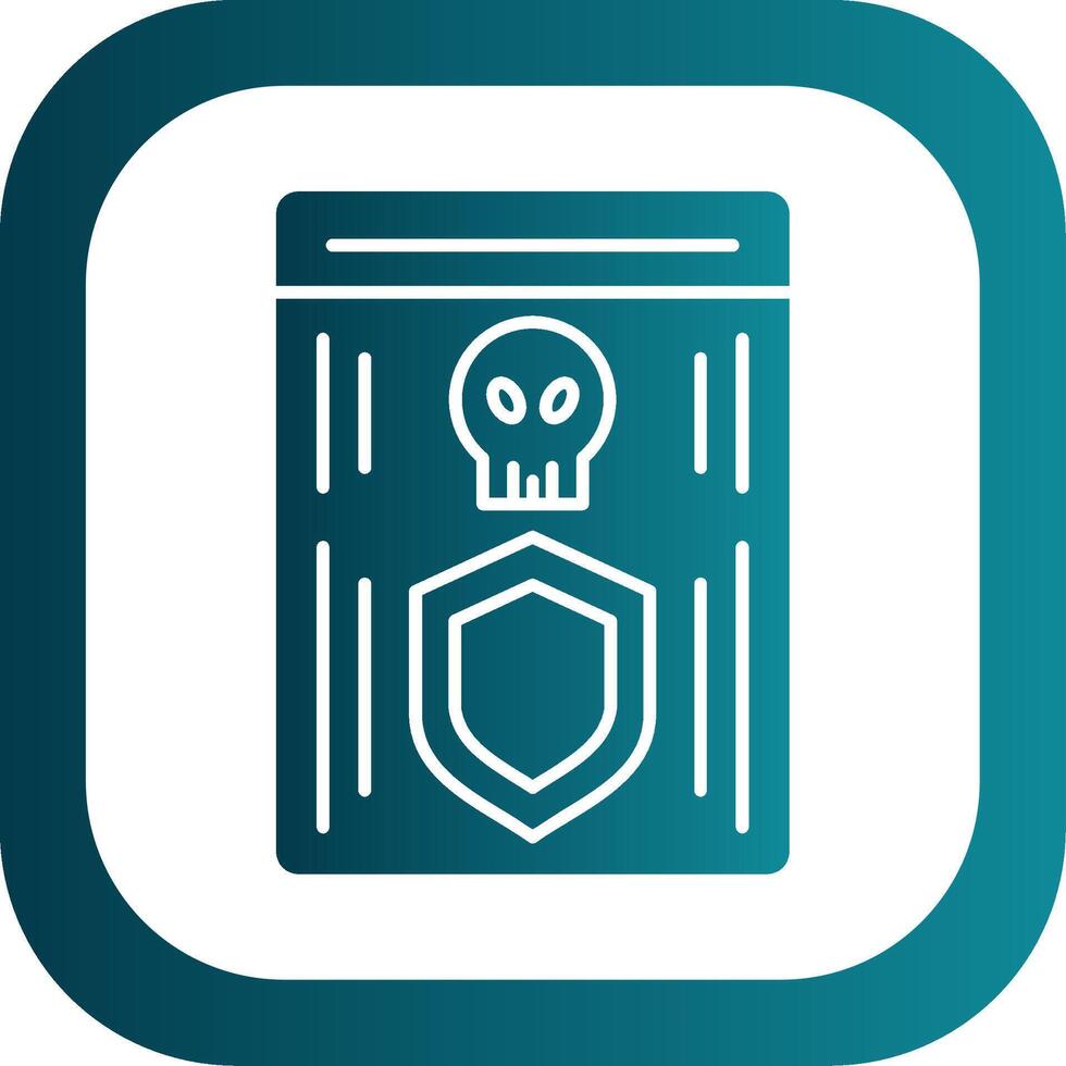 Shield Glyph Gradient Round Corner Icon vector