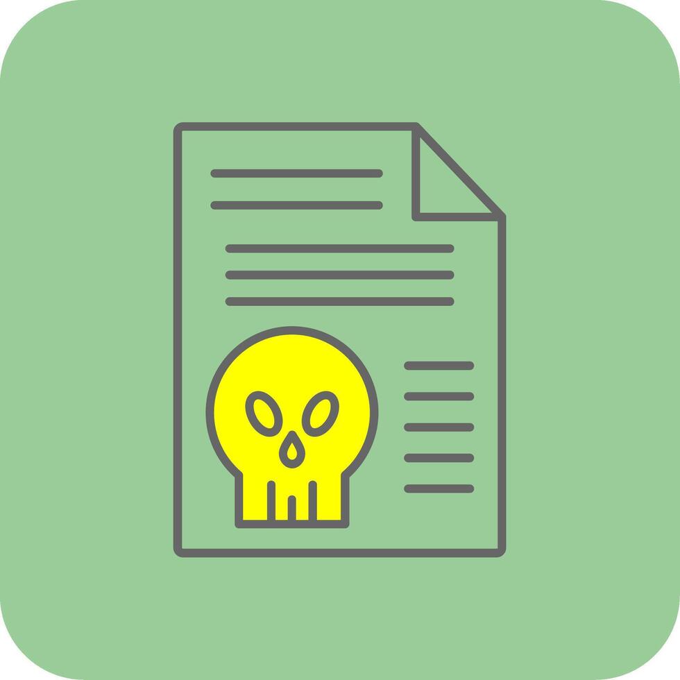 Document Filled Yellow Icon vector