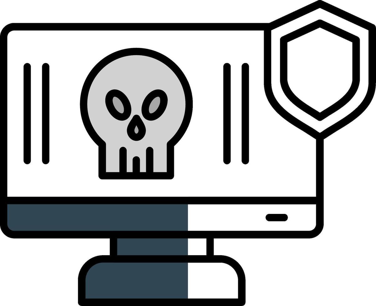 Antivirus Filled Half Cut Icon vector