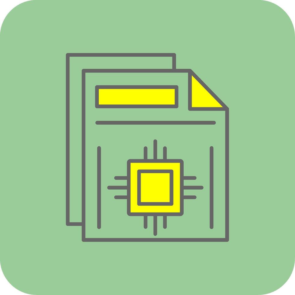 Document Filled Yellow Icon vector