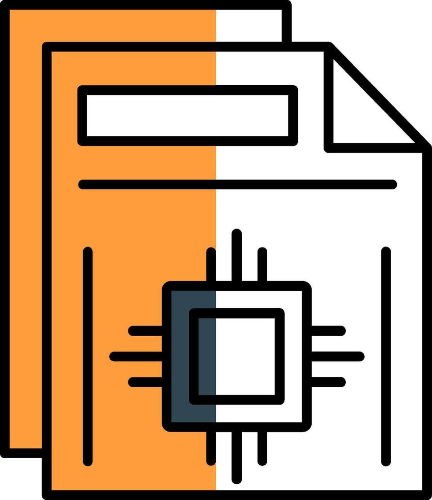 Document Filled Half Cut Icon vector