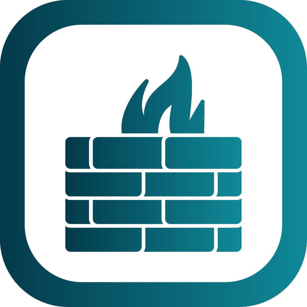 Firewall Glyph Gradient Round Corner Icon vector