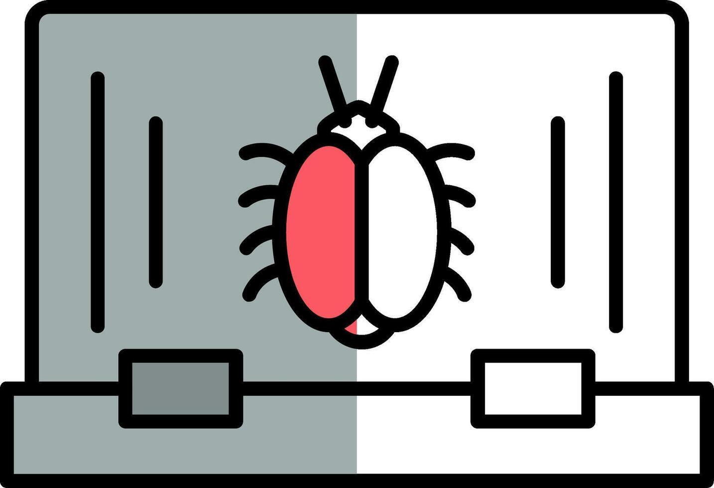 ordenador portátil lleno medio cortar icono vector