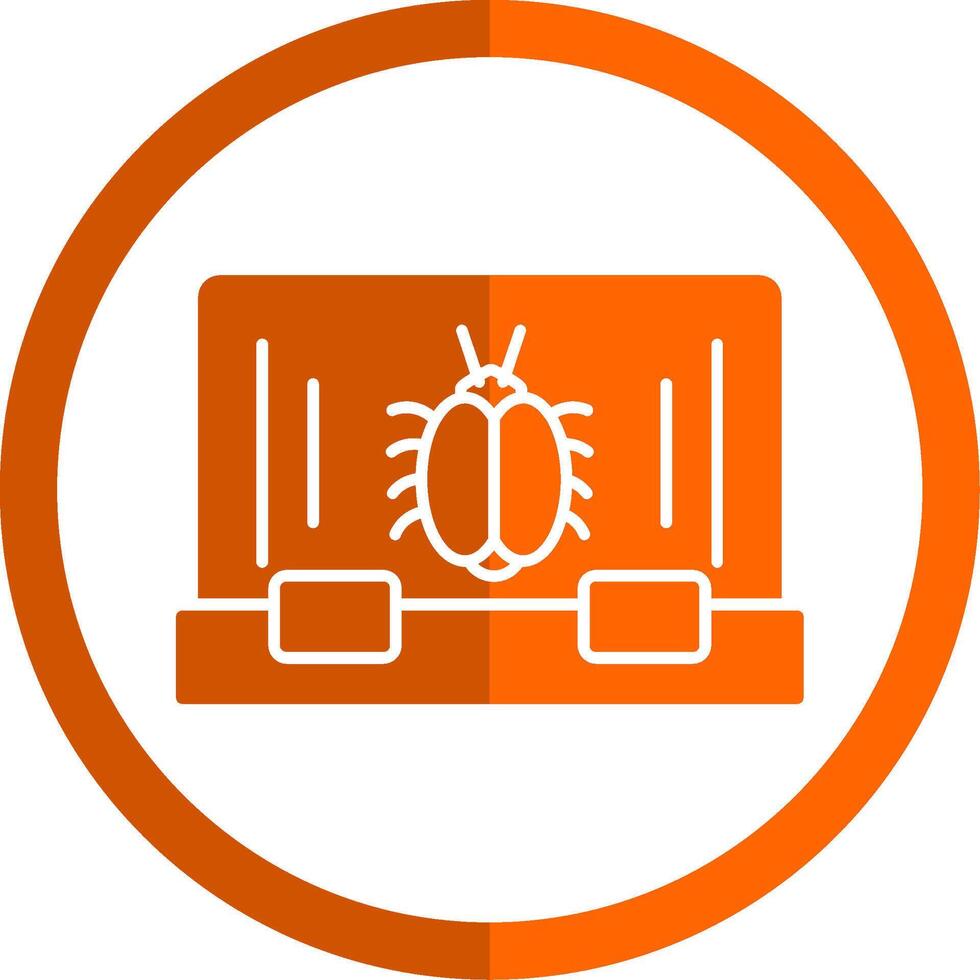 ordenador portátil glifo naranja circulo icono vector