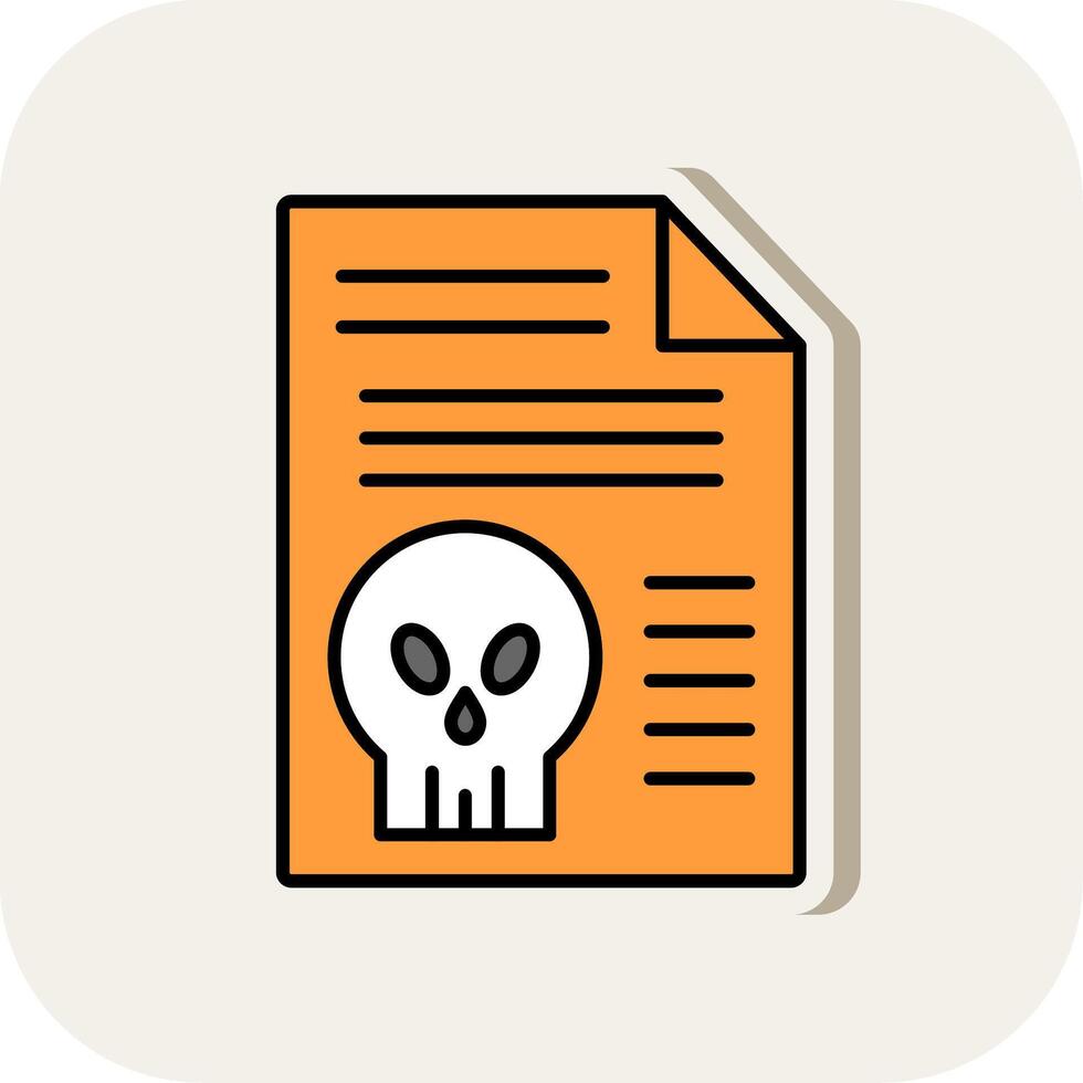 Document Line Filled White Shadow Icon vector