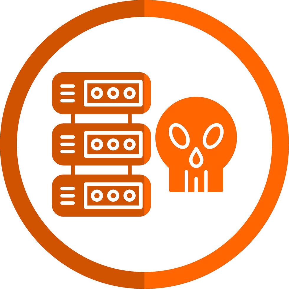 Hacking Glyph Orange Circle Icon vector