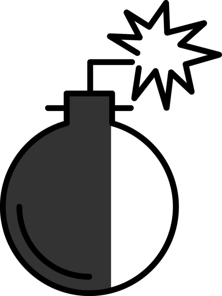 Bomb Filled Half Cut Icon vector