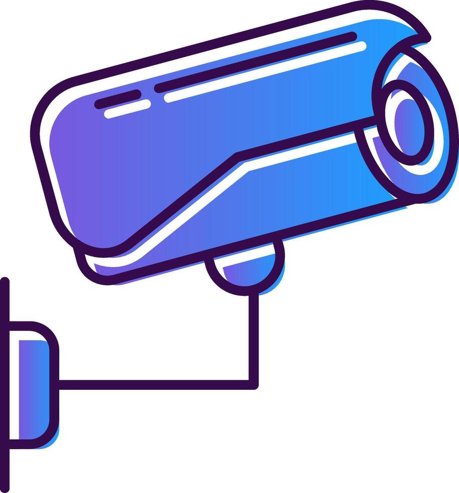 Security Camera Gradient Filled Icon vector