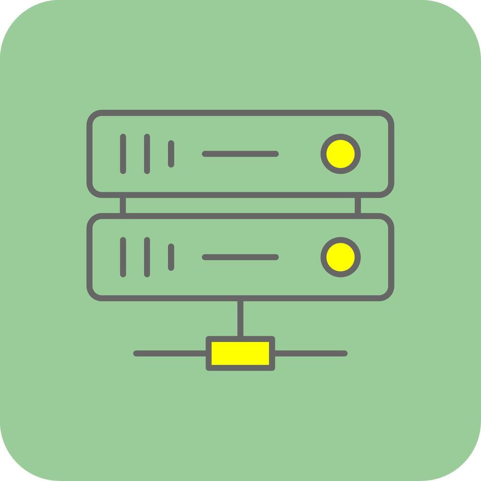 Server Filled Yellow Icon vector