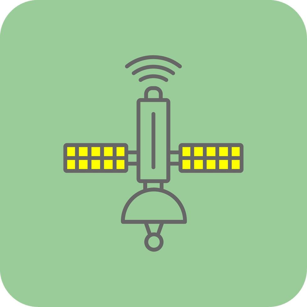 satélite lleno amarillo icono vector