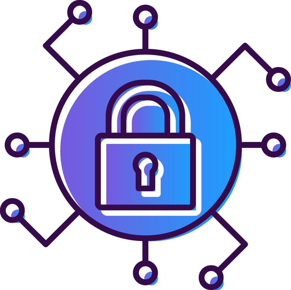 Secure Gradient Filled Icon vector