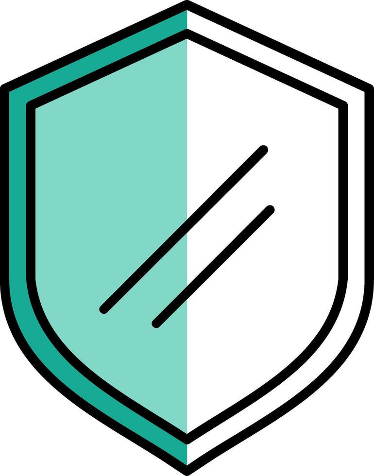 Shield Filled Half Cut Icon vector