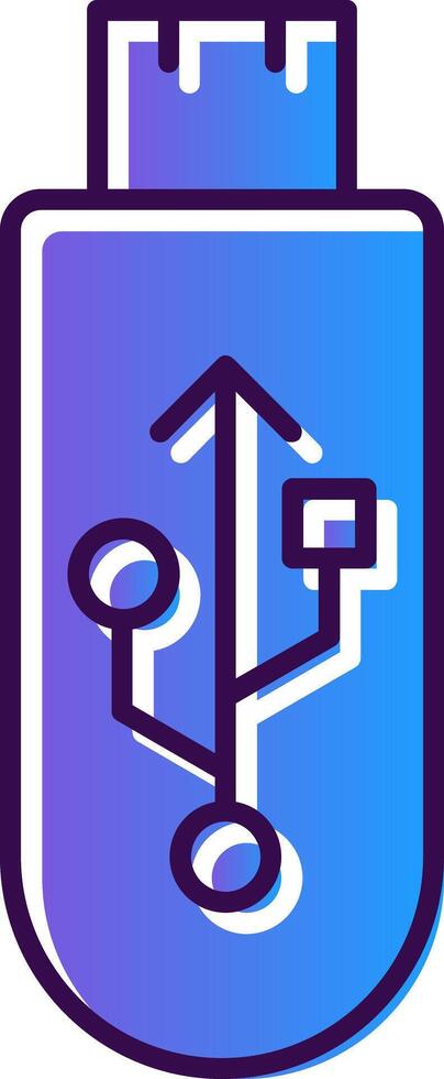 Usb Gradient Filled Icon vector