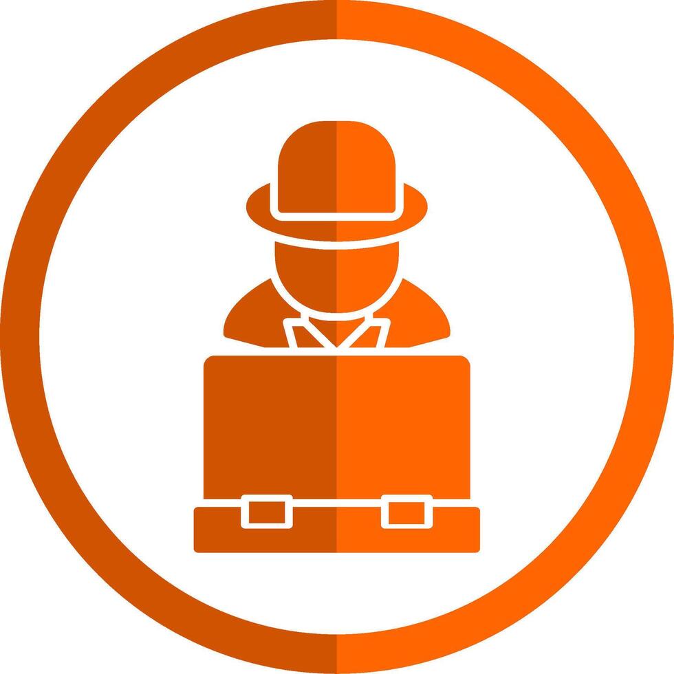 Hacker Glyph Orange Circle Icon vector