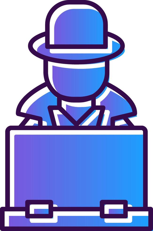Hacker Gradient Filled Icon vector