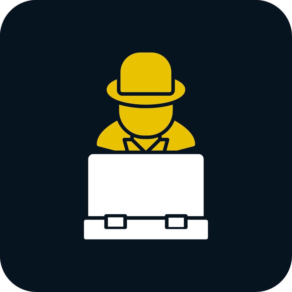 hacker glifo icono de dos colores vector