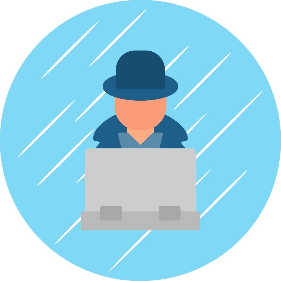 Hacker Flat Blue Circle Icon vector
