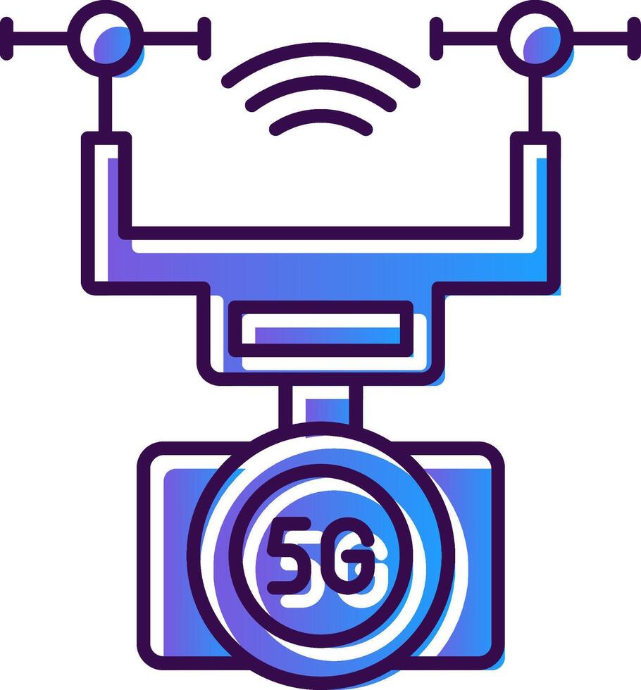 Smart Drone Gradient Filled Icon vector