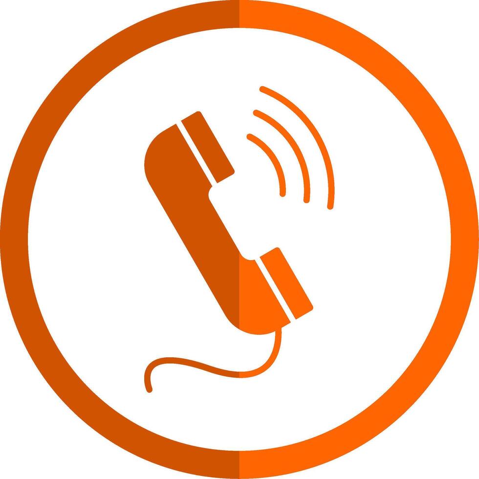 Phone Call Glyph Orange Circle Icon vector