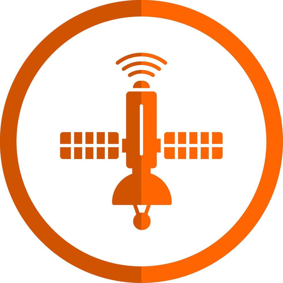 satélite glifo naranja circulo icono vector