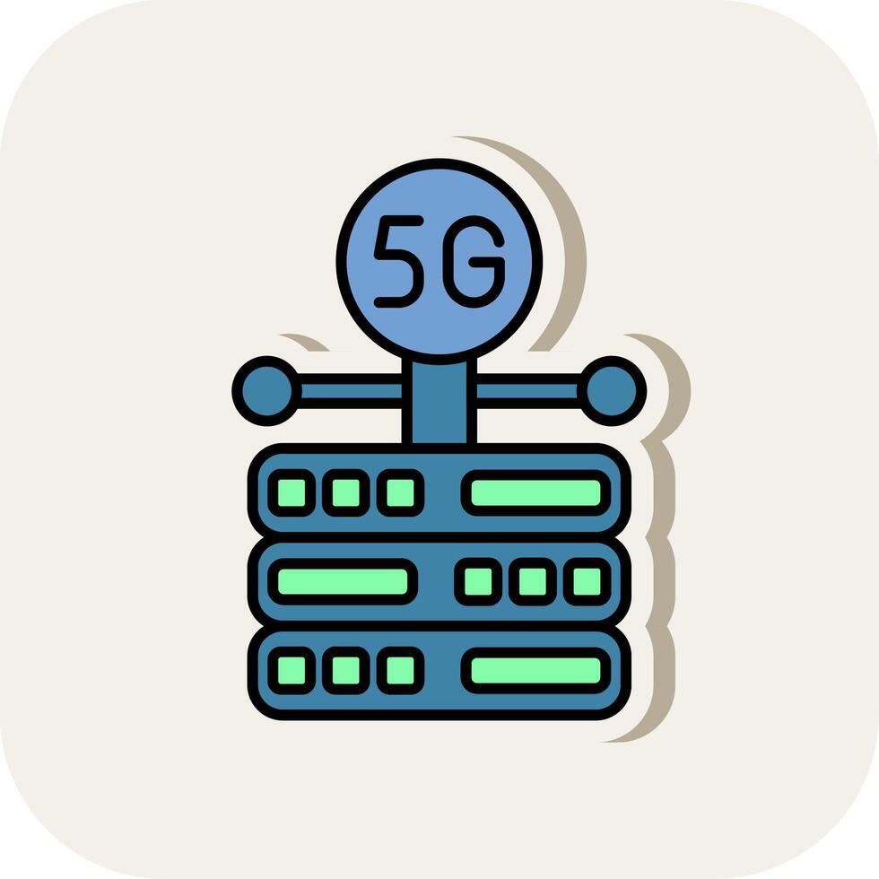 Server Line Filled White Shadow Icon vector