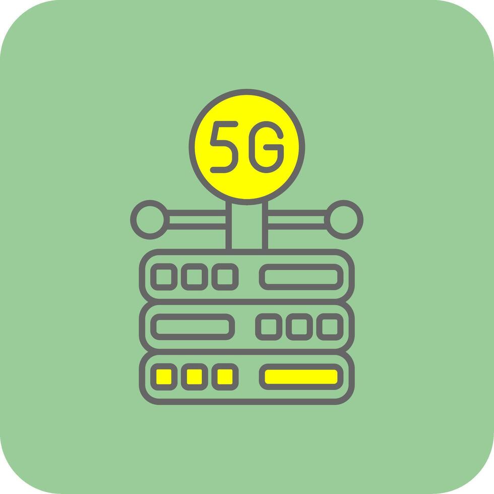 Server Filled Yellow Icon vector